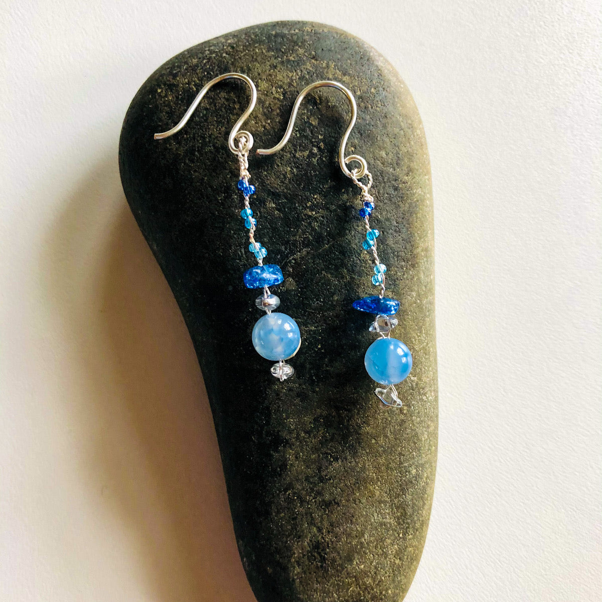 Light Blue Agate Earrings