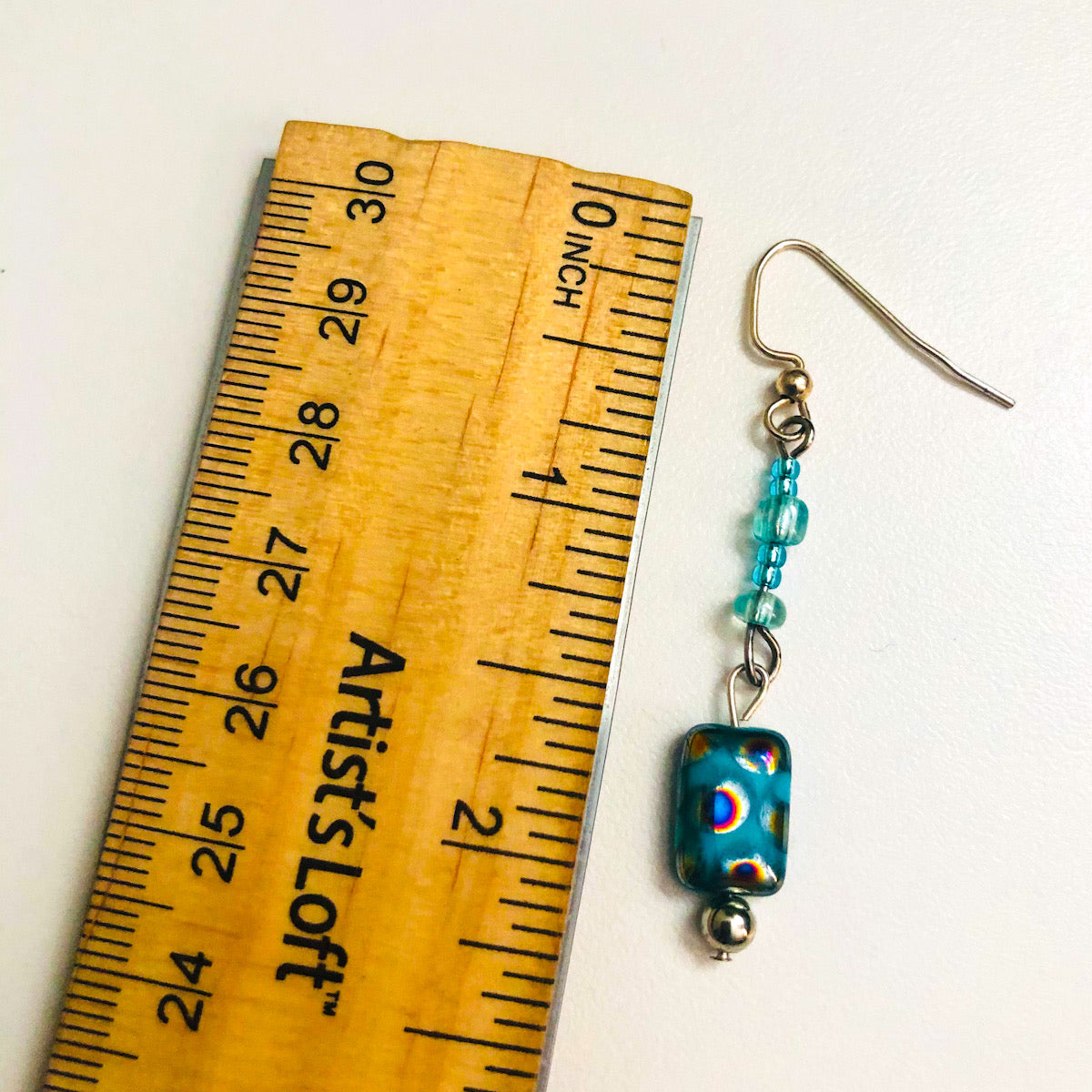 Turquoise Czech Glass Earrings