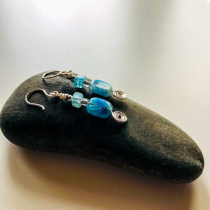 Blue Glass Swirl Earrings - Artsy