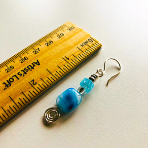 Blue Glass Swirl Earrings - Artsy