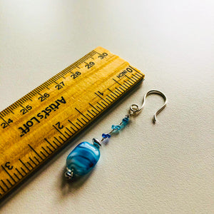 Blue Glass Swirl Earrings