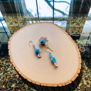 Blue Glass Swirl Earrings - Artsy