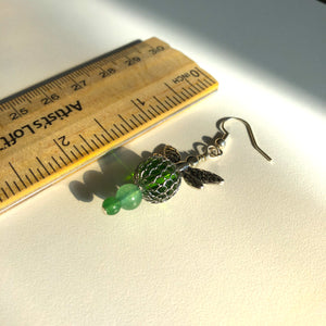 Green Bee Earrings