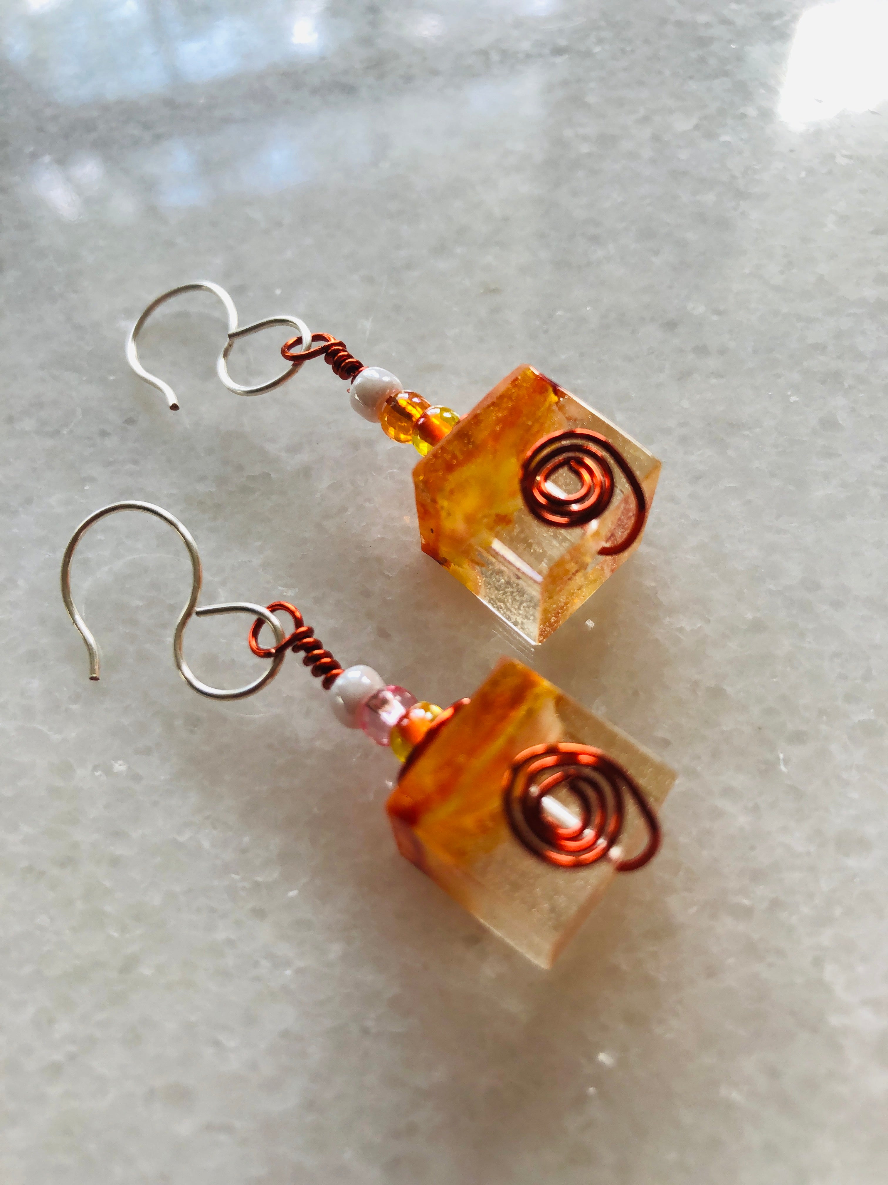 Orange Resin Cubes