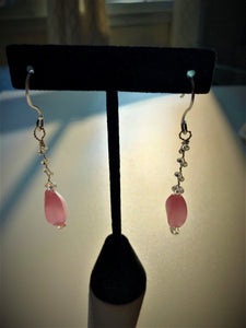 Pink Cat's Eye Earrings