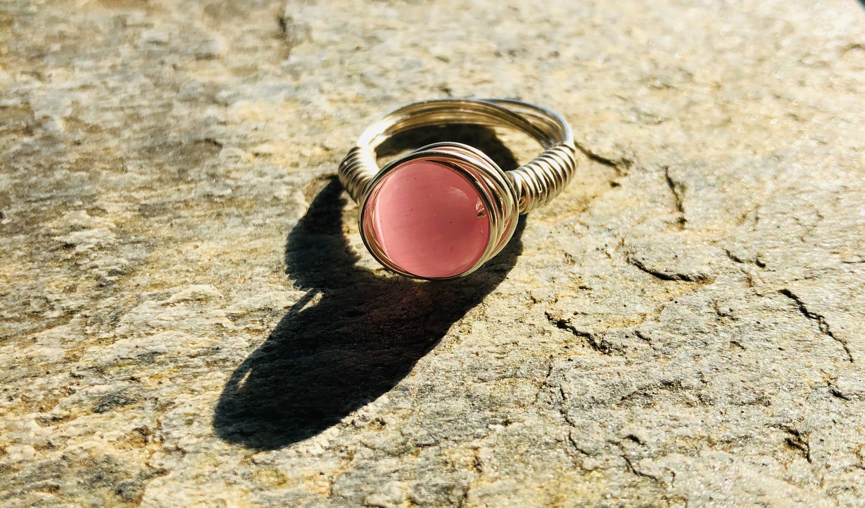 Pink Cat's Eye Ring