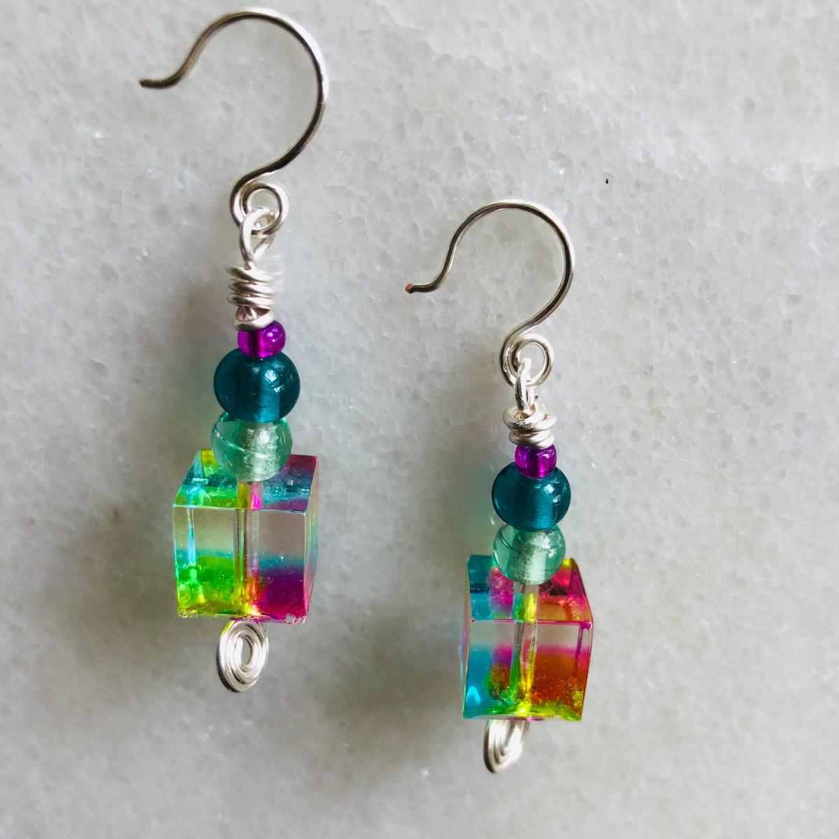 Prism Resin Cube Earrings