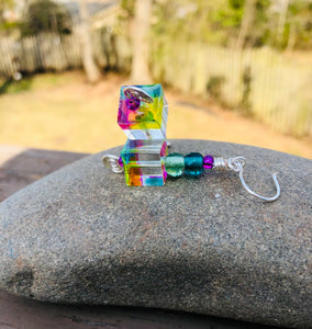 Prism Resin Cube Earrings