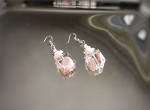 Shell Earrings with Rose Quartz Stones